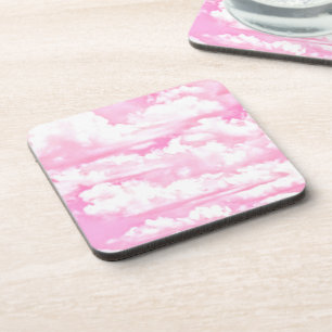 Zachte Gelukkige Fuchsia Roze Wolken Bier Onderzetter