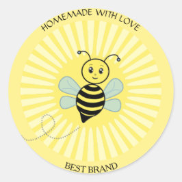 Zachte Gelukkige Honingbij Pot Label & Zonnestrale