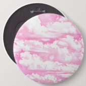 Zachte Gelukkige Roze Wolken Decor Ronde Button 6,0 Cm (Voorkant /achterkant)
