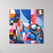 Zachte geometrie: tinten van blauw & roze in Abstr Canvas Afdruk (Voorkant)
