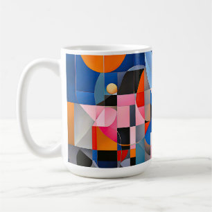Zachte geometrie: tinten van blauw & roze in Abstr Koffiemok