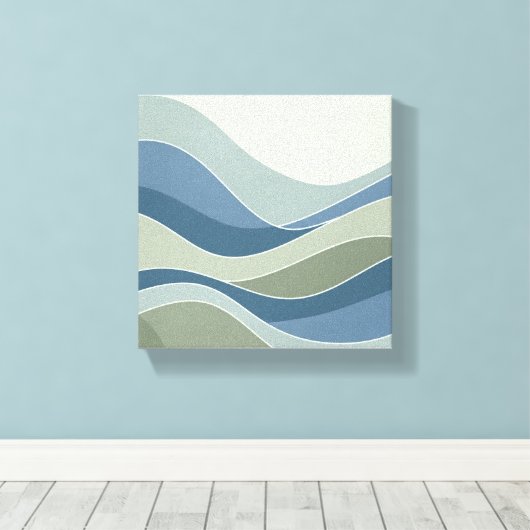 Zachte geometrische golven Minimalistische Boho Ca Canvas Afdruk (Insitu (Houten vloer))