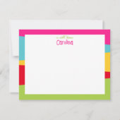 Zachte geometrische kleurrijke meisjesachtige schr notitiekaartje (Voorkant)