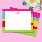 Zachte geometrische kleurrijke meisjesachtige schr notitiekaartje