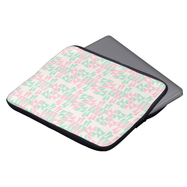 zachte geometrische pastel laptop sleeve (Voorkant top)