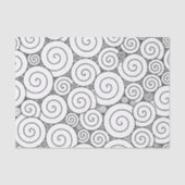Zachte Geometrische zwarte en witte spiraaltjes Tissuepapier (Voorkant)