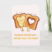 Zachte gesmolten gebakken boterkaas Valentijnskaar Kaart (Voorkant)