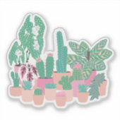 Zachte Gestikte Kamerplanten Sticker (Voorkant)