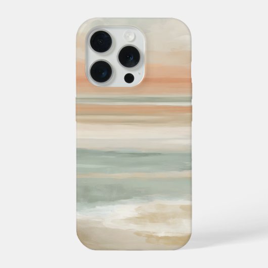 Zachte Getijdenhorizon – Abstracte Kustpastel iPhone Hoesje (Achterkant)