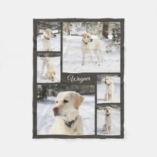Zachte gezellige huisdier fotocollage zwart fleece deken