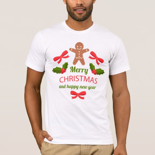 Zachte Gingerbread Familie Kerstshirt USA T-shirt (Voorkant)