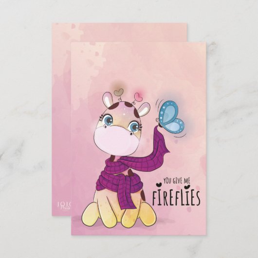 Zachte Giraffe Aquarel Kaart (Voorkant / Achterkant)