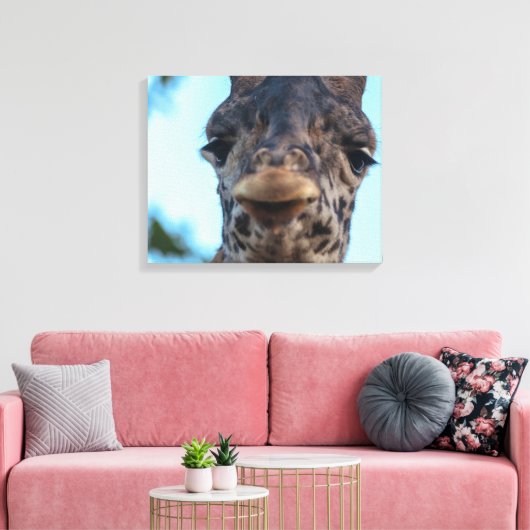 Zachte Giraffe Canvas Afdruk (Insitu (Woonkamer))