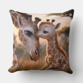 Zachte Giraffe Liefde: Baby kust Moeder Kussen (Voorkant)