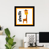 Zachte giraffe safari dieren baby kinderposter poster (Thuiskantoor)