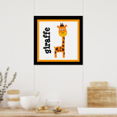 Zachte giraffe safari dieren baby kinderposter poster (Keuken)