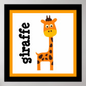 Zachte giraffe safari dieren baby kinderposter poster (Voorkant)