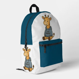 Zachte Giraffe-trui Sticker Bedrukte Rugzak