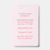 Zachte Glamour Roze Branding Badge (Achterkant)