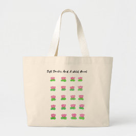 zachte glimlachen en een wild hart grote tote bag