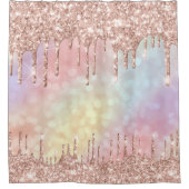 Zachte glitter druppelt roze roze roodbruin hologr douchegordijn (Voorkant)