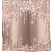 Zachte glitter druppelt roze roze roze goudmeestri douchegordijn (Voorkant)