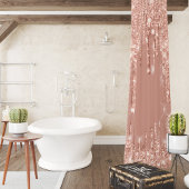 Zachte glitter druppelt roze roze roze poeder douchegordijn