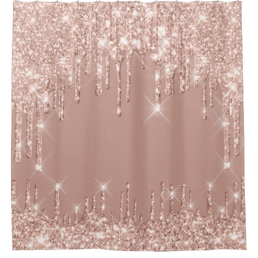 Zachte glitter druppelt roze roze roze poeder douchegordijn (Voorkant)