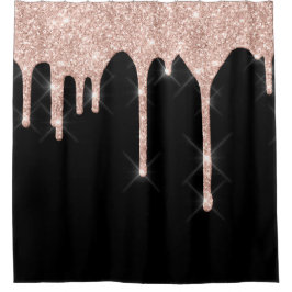 Zachte glitterschijven Roze roze roodbruin zwart Douchegordijn