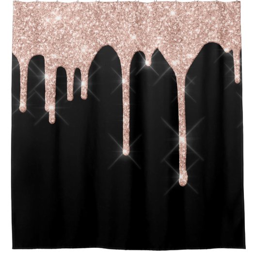Zachte glitterschijven Roze roze roodbruin zwart Douchegordijn (Voorkant)