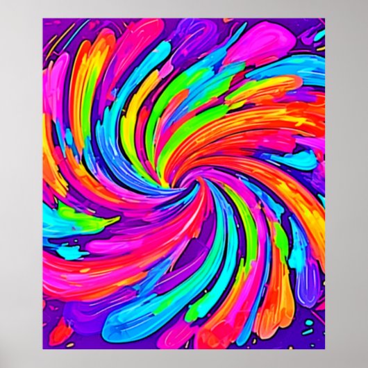 Zachte gloed: Cartoon Rainbow Poster (Voorkant)