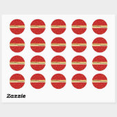 Zachte Gloed Gouden Sterren & Bloemblaadjes Patroo Ronde Sticker (Vel)