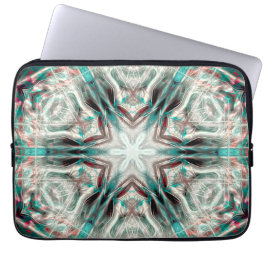 Zachte gloed op blauwe zandtextuur, kaleidoscoopst laptop sleeve