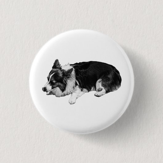 zachte gloed speld, corgi ronde button 3,2 cm (Voorkant)
