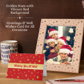 Zachte Glow Gouden Sterren & Bloemblaadjes Patroon Bedankkaart