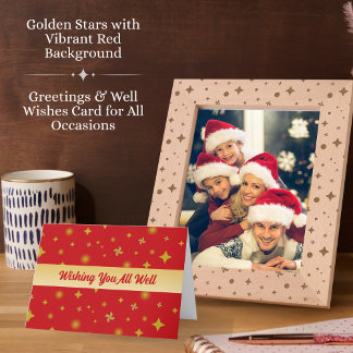 Zachte Glow Gouden Sterren & Bloemblaadjes Patroon Bedankkaart