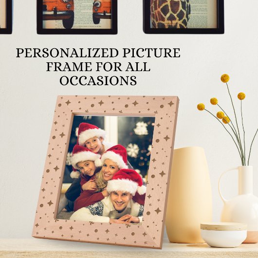 Zachte Glow Gouden Sterren & Bloemblaadjes Patroon Gegraveerde Lijstjes