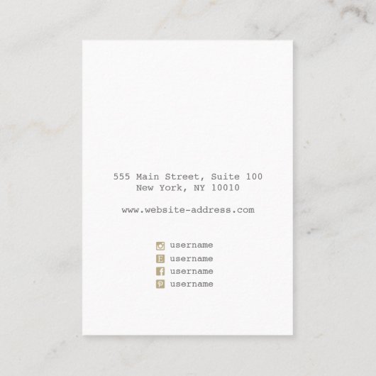 Zachte Gold-gradiëntweergave van Ketting Visitekaartje (Achterkant)