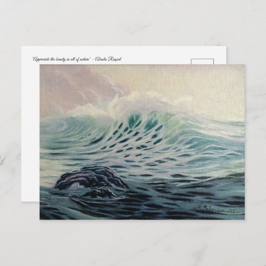 Zachte golf van waardering Briefkaart (Voorkant / Achterkant)