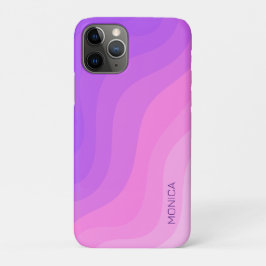 Zachte golven roze paarse meisjesnaam minimaal Case-Mate iPhone case