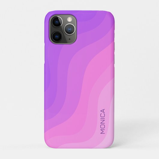 Zachte golven roze paarse meisjesnaam minimaal Case-Mate iPhone case (Achterkant)