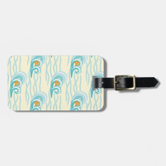 Zachte golvenpatroon bagagelabel (Voorkant horizontaal)