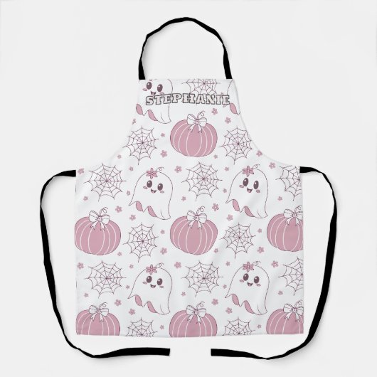 Zachte Goth Pastel Halloween Patroon Schort (Voorkant)