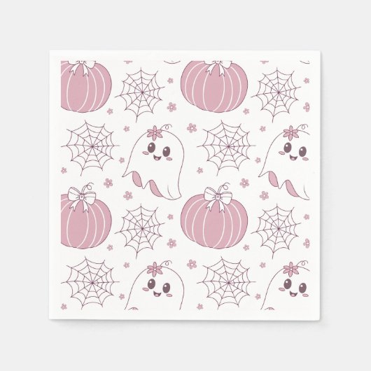 Zachte Goth Pastel Halloween Patroon Servet (Voorkant)