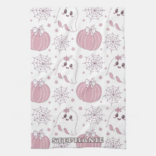 Zachte Goth Pastel Halloween Patroon Theedoek
