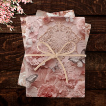 Zachte Gouden Barok Blush Bloem Vlinder Collage