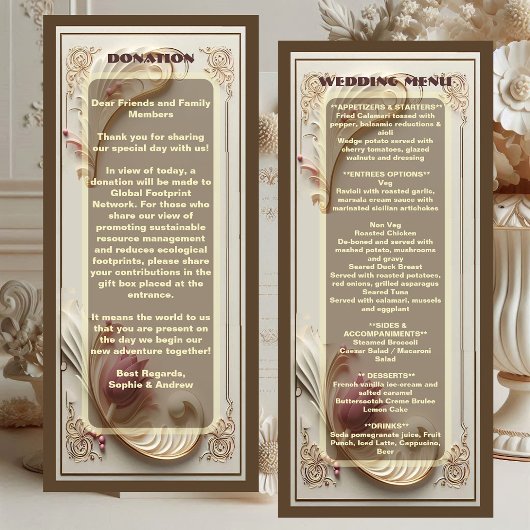 Zachte Gouden Barokke Grandeur Tulp Bloemen Huweli Menu