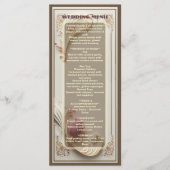 Zachte Gouden Barokke Grandeur Tulp Bloemen Huweli Menu (Voorkant)