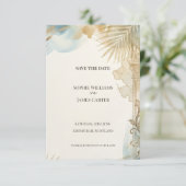 Zachte Gouden Botanische Save The Date Kaart (Staand voorkant)