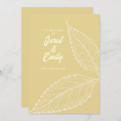 Zachte Gouden Trouwkaart met Platte Ontwerp Bedankkaart (Voorkant / Achterkant)